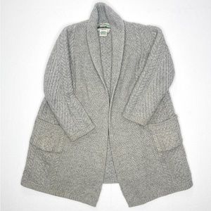 Aran Crafts Gray Cable Knit Cardigan